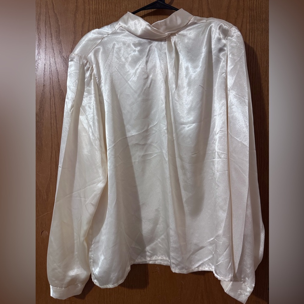 Elegant Cream Satin Blouse